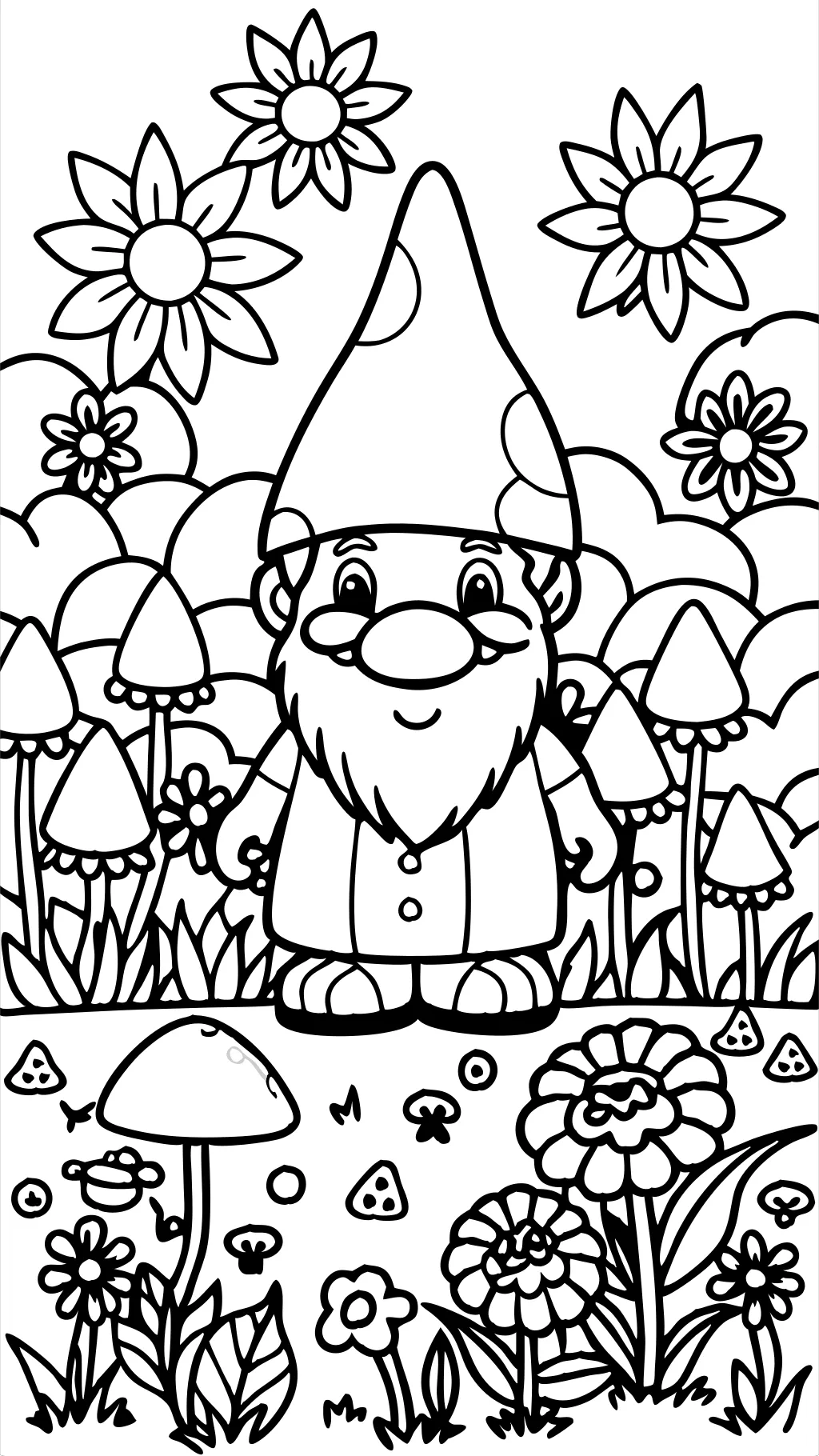 Página para colorear de gnomos